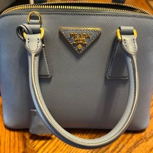 Authentic Prada baby blue handle and crossbody bag